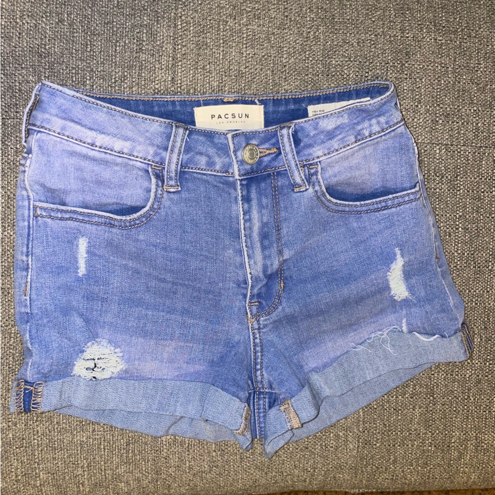 PacSun Denim Blue Ripped Jean Shorts